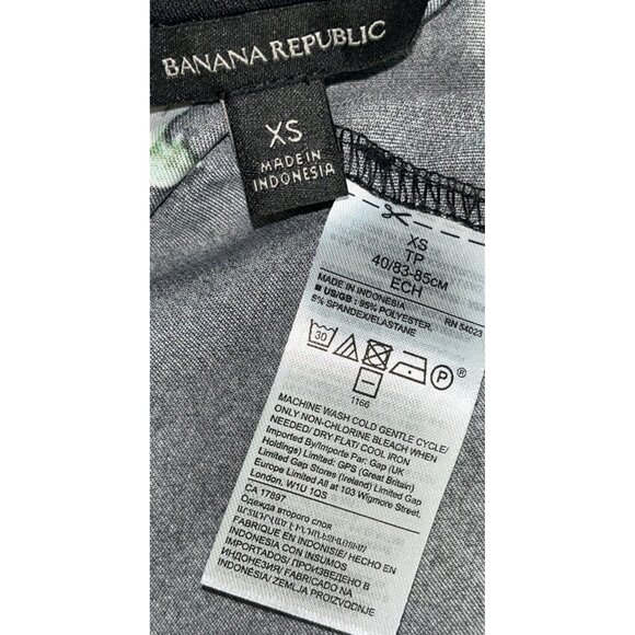 Banana Republic Dress A-line Midi Black Floral Jersey Feminine Comfy Womens XS - Picture 5 of 8